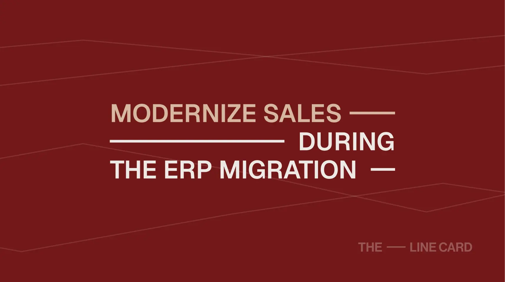 Cover image for an article on how to modernize sales during ERP migration, featuring bold typography on a deep red background