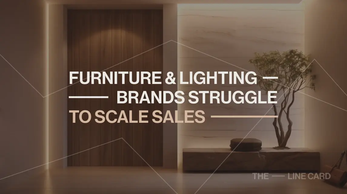 Modern visual showing how furniture and lighting brands struggle to scale sales, a key challenge in the B2B sales landscape